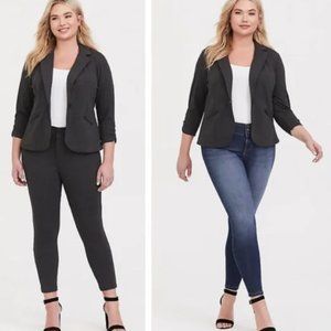 Torrid signature Studio Ponte Jacket - charcoal - size 18